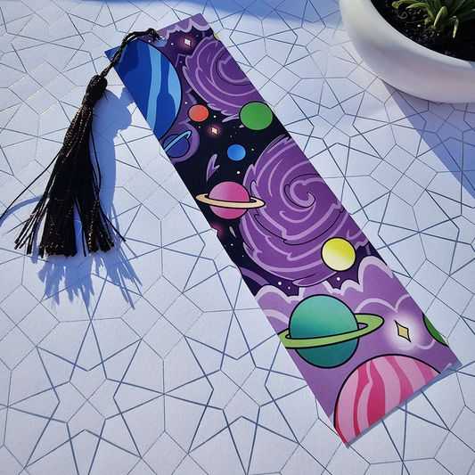 Space Galaxy Bookmark with Tassel