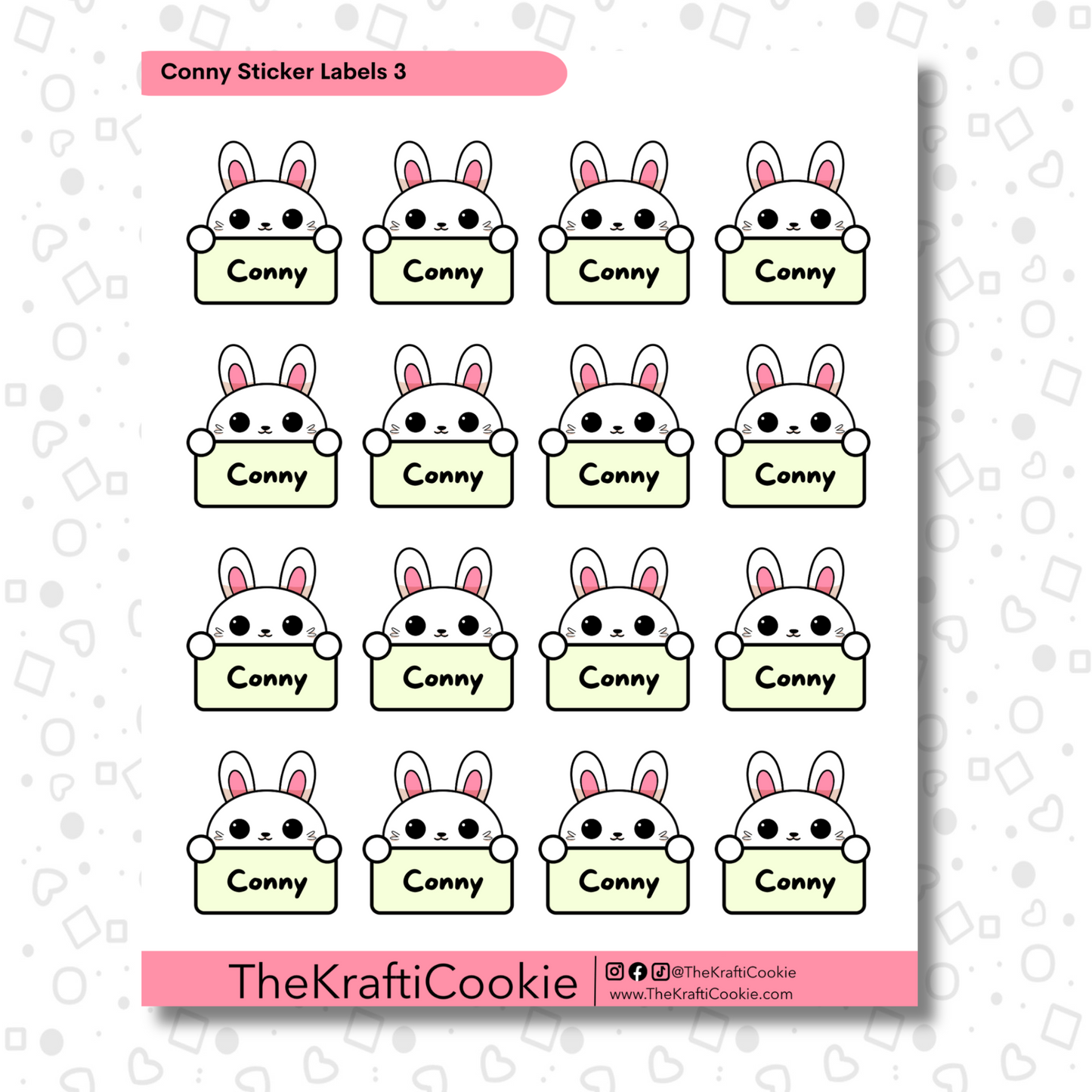 Kawaii Bunny Kid Name Sticker Labels 2