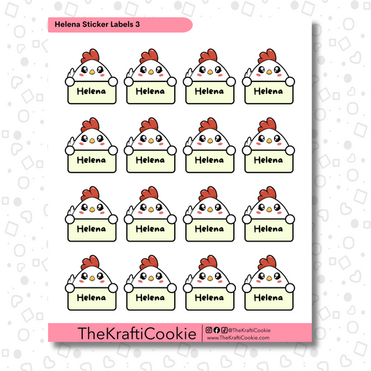 Kawaii Chicken Kid Name Sticker Labels 2