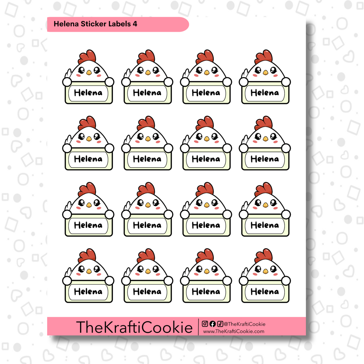 Kawaii Chicken Kid Name Sticker Labels 2