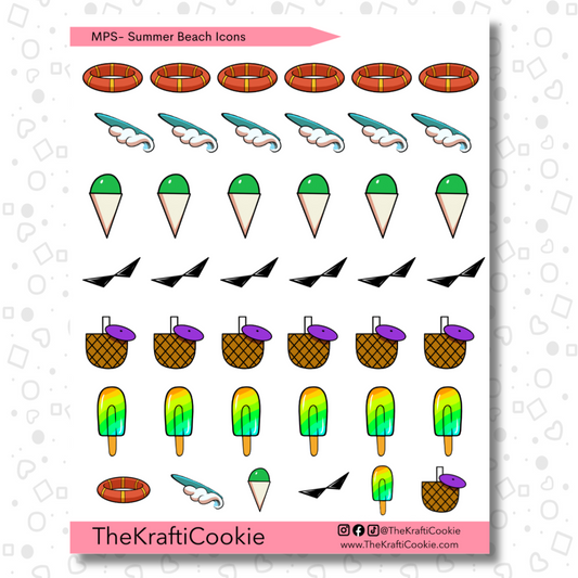 Summer Beach EC Icon Sticker Sheet