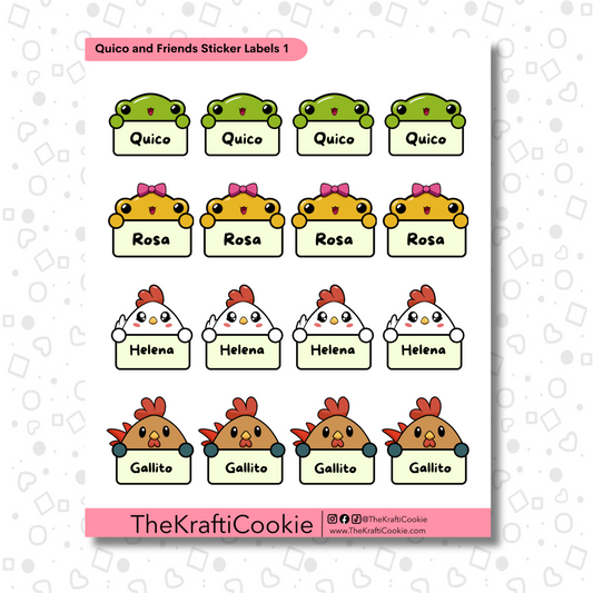 Kawaii Animal Name Sticker Labels 2