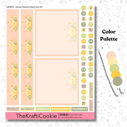 Kawaii Starfruit EC 7x9 Daily Duo Planner Kit