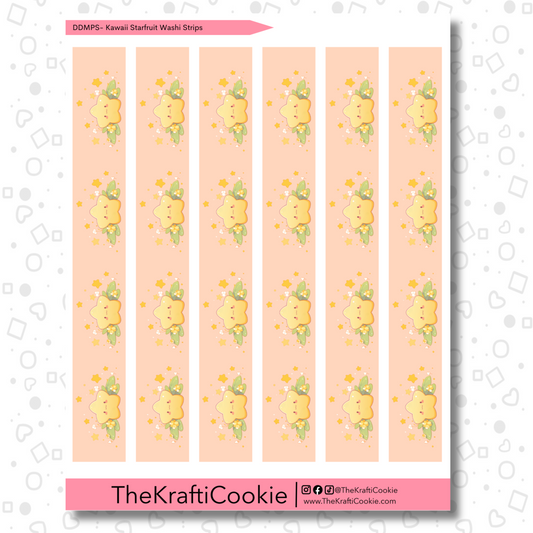 Kawaii Starfruit EC 7x9 Daily Duo Washi Strips