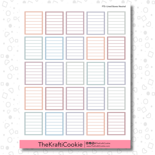 Neutral EC Lined Boxes Sticker Sheet