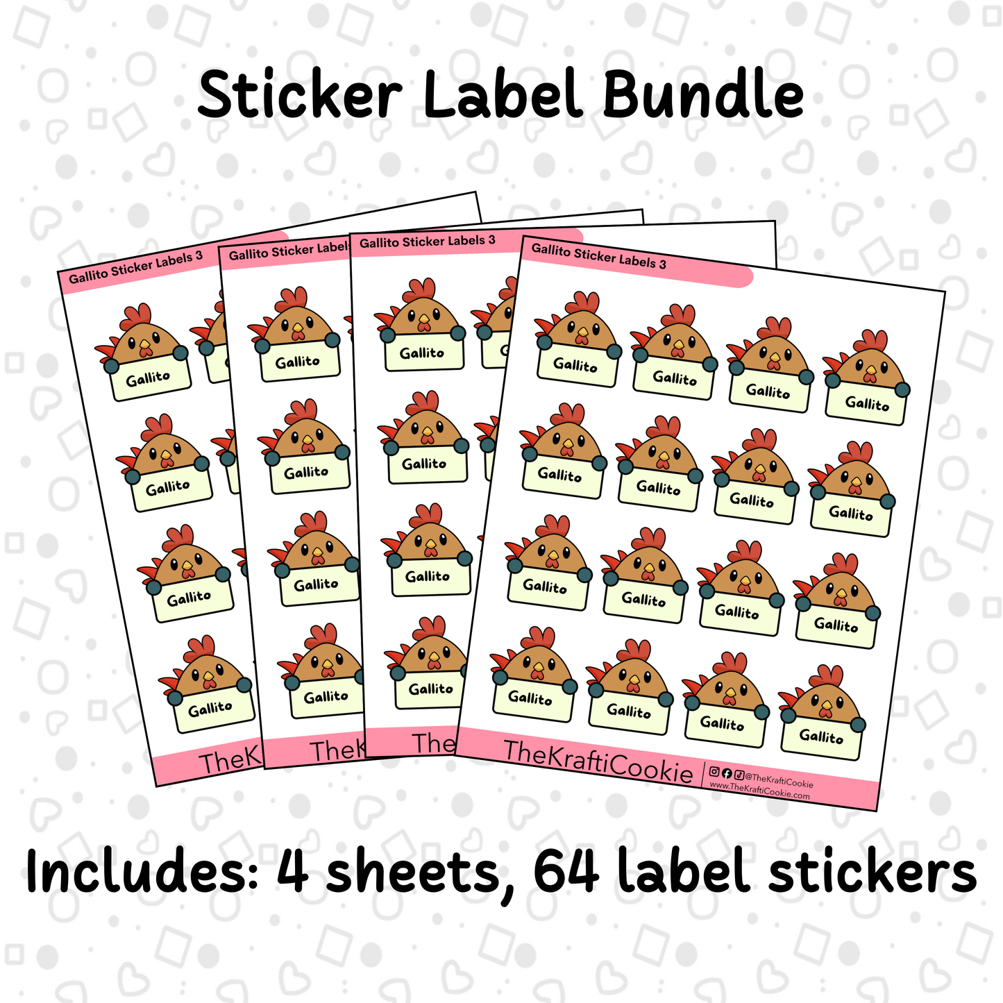 Kawaii Rooster Kid Name Sticker Labels 2