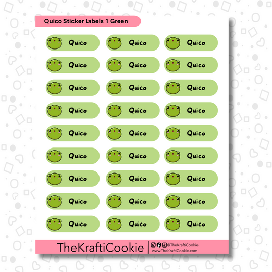 Kawaii Coqui Frog Kid Name Sticker Labels 1