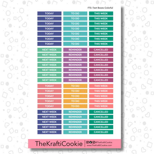 Colorful Text Boxes EC Sticker Sheet