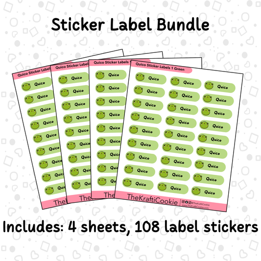 Kawaii Coqui Frog Kid Name Sticker Labels 1 Bundle