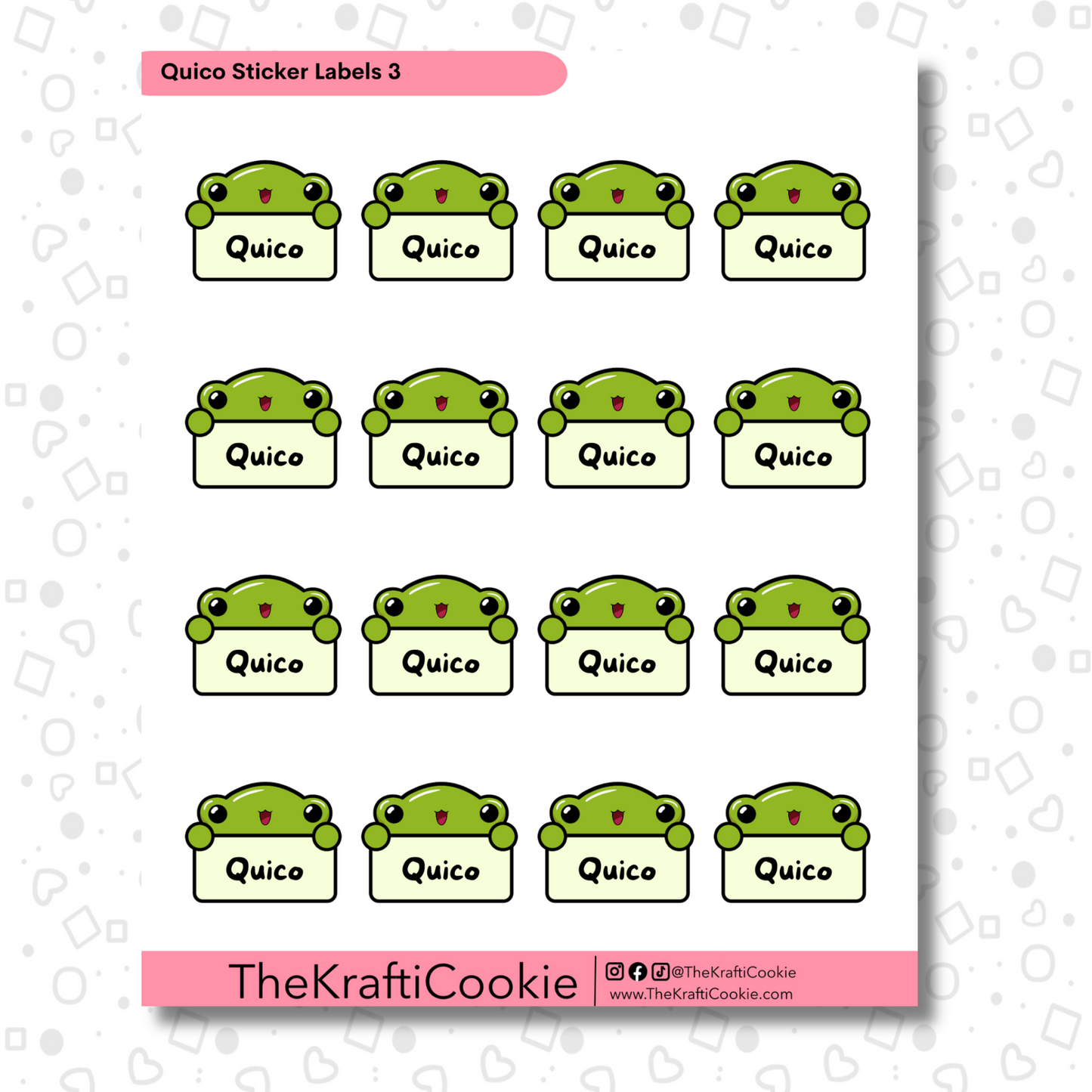 Kawaii Coquí Frog Kid Name Sticker Labels 2