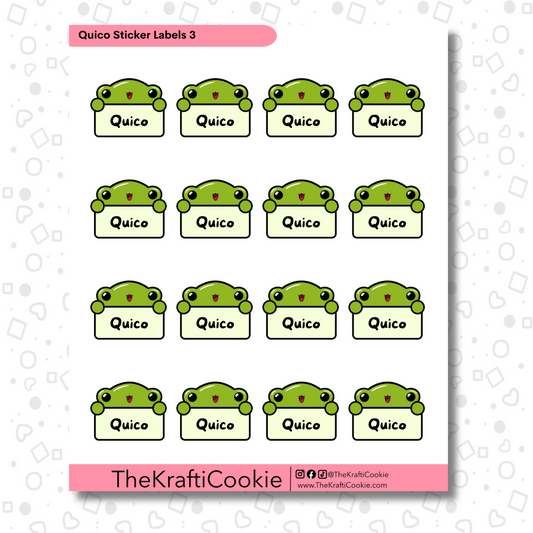 Kawaii Coquí Frog Kid Name Sticker Labels 2