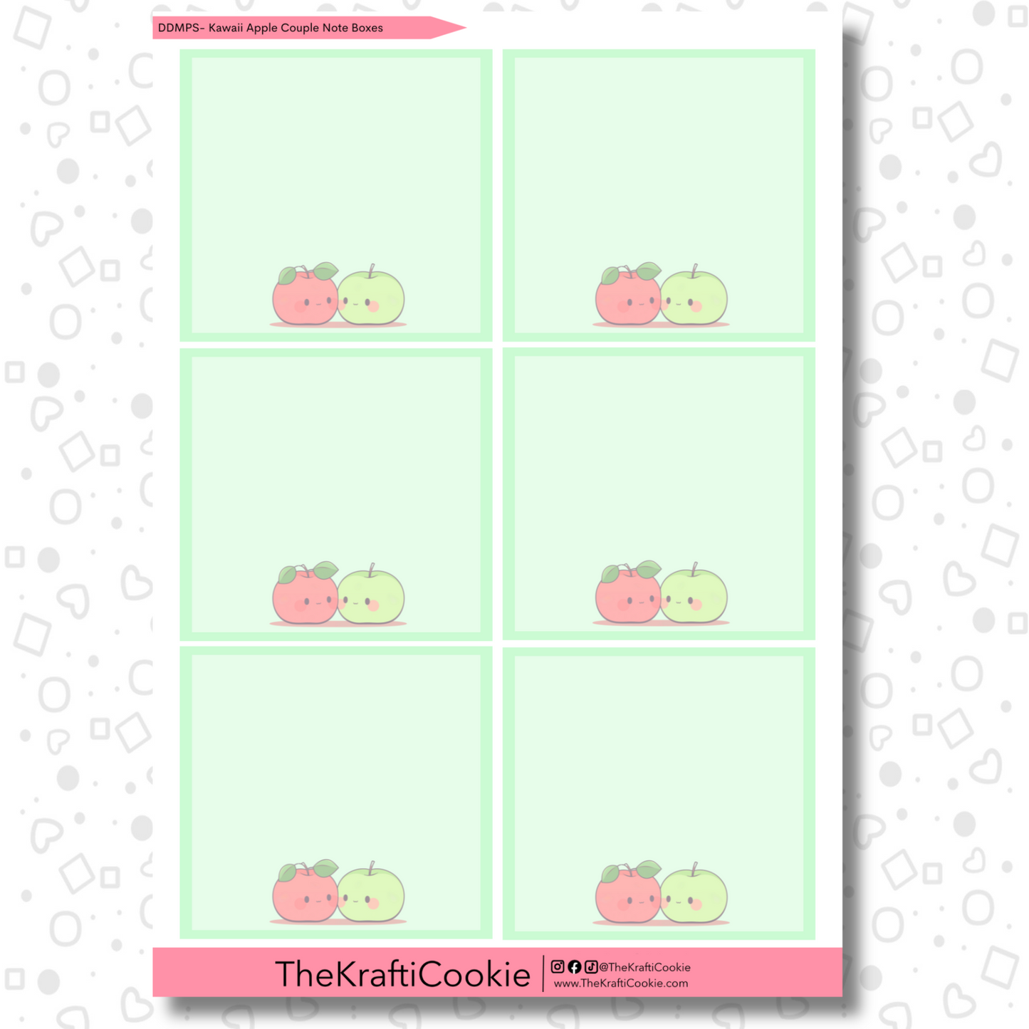 Kawaii Apple Couple Daily Duo 7x9 Note Boxes