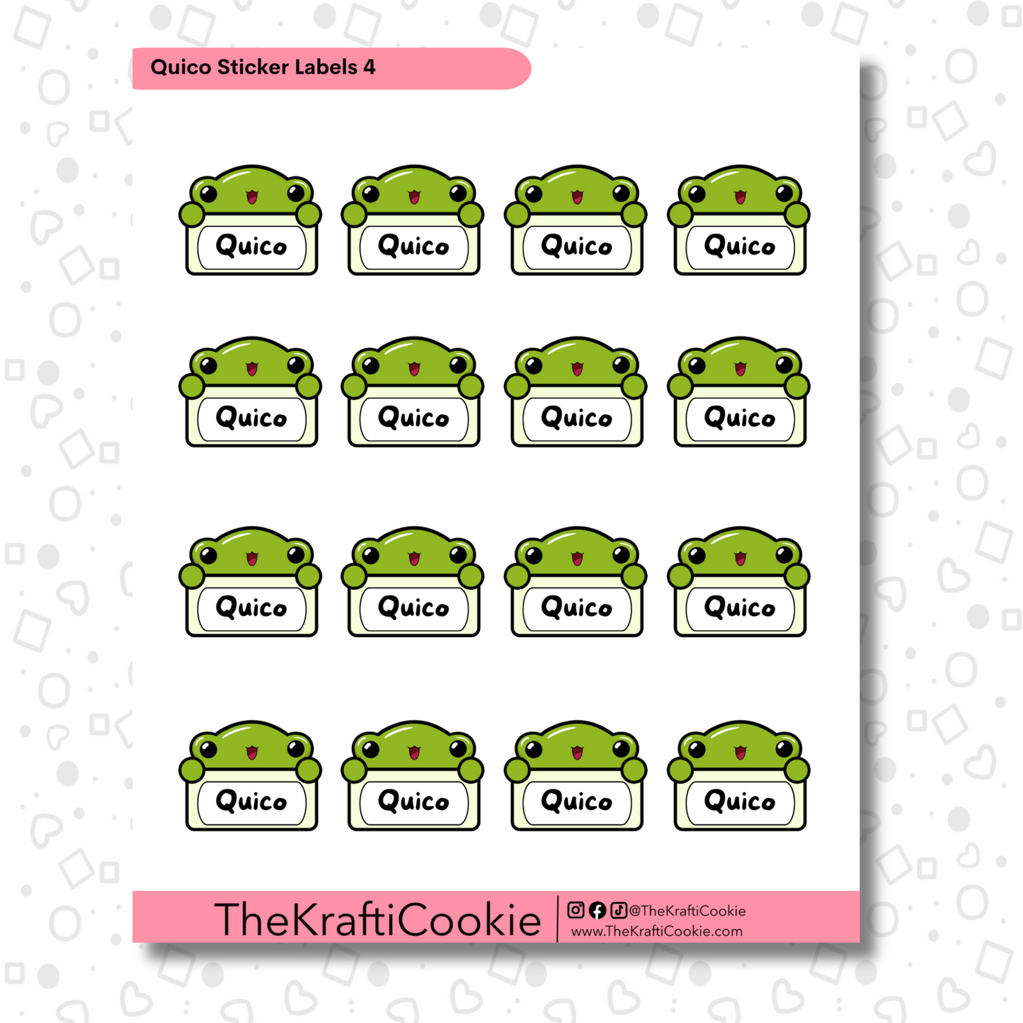 Kawaii Coquí Frog Kid Name Sticker Labels 2