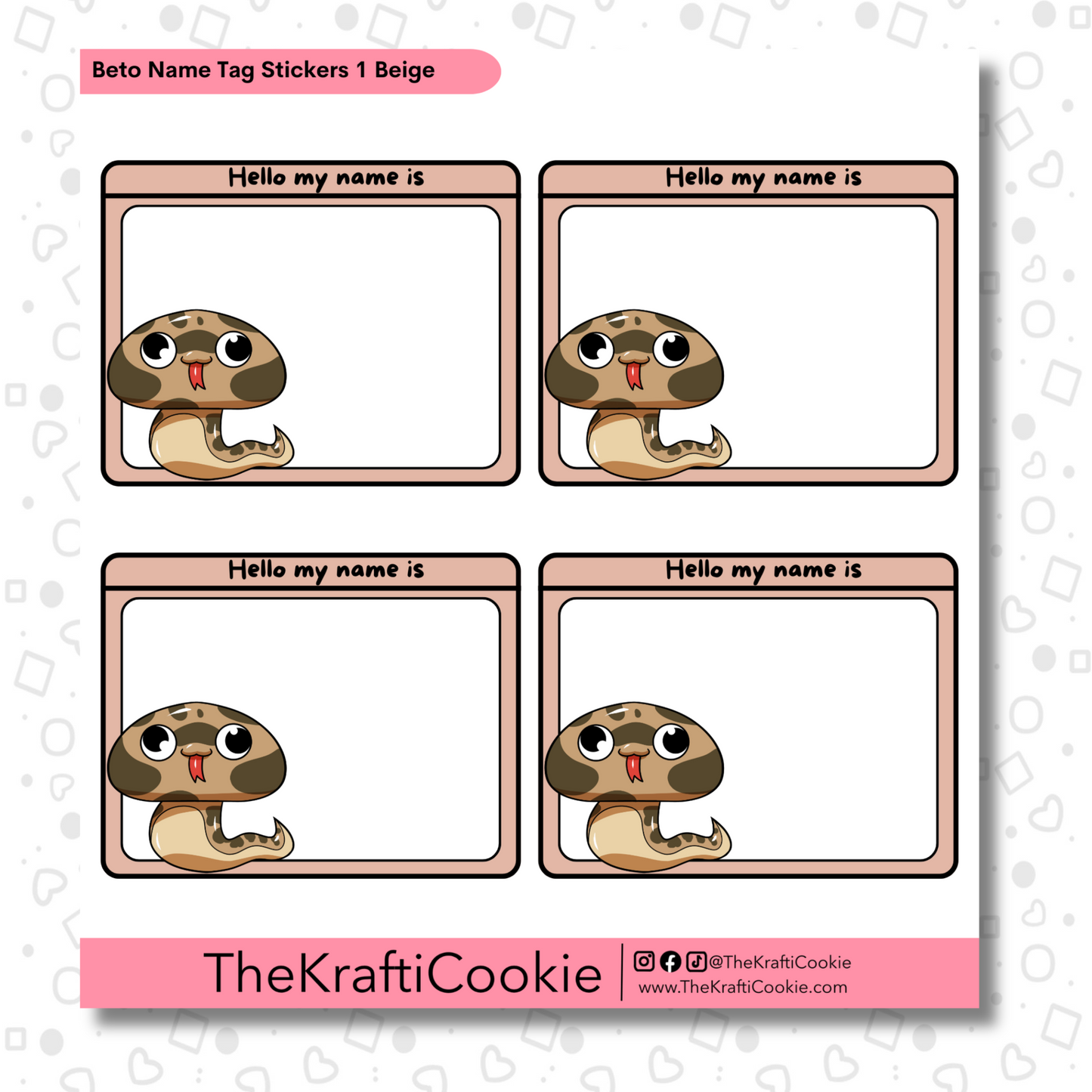 Kawaii Boa Name Tag Stickers 1