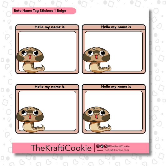 Kawaii Boa Name Tag Stickers 1