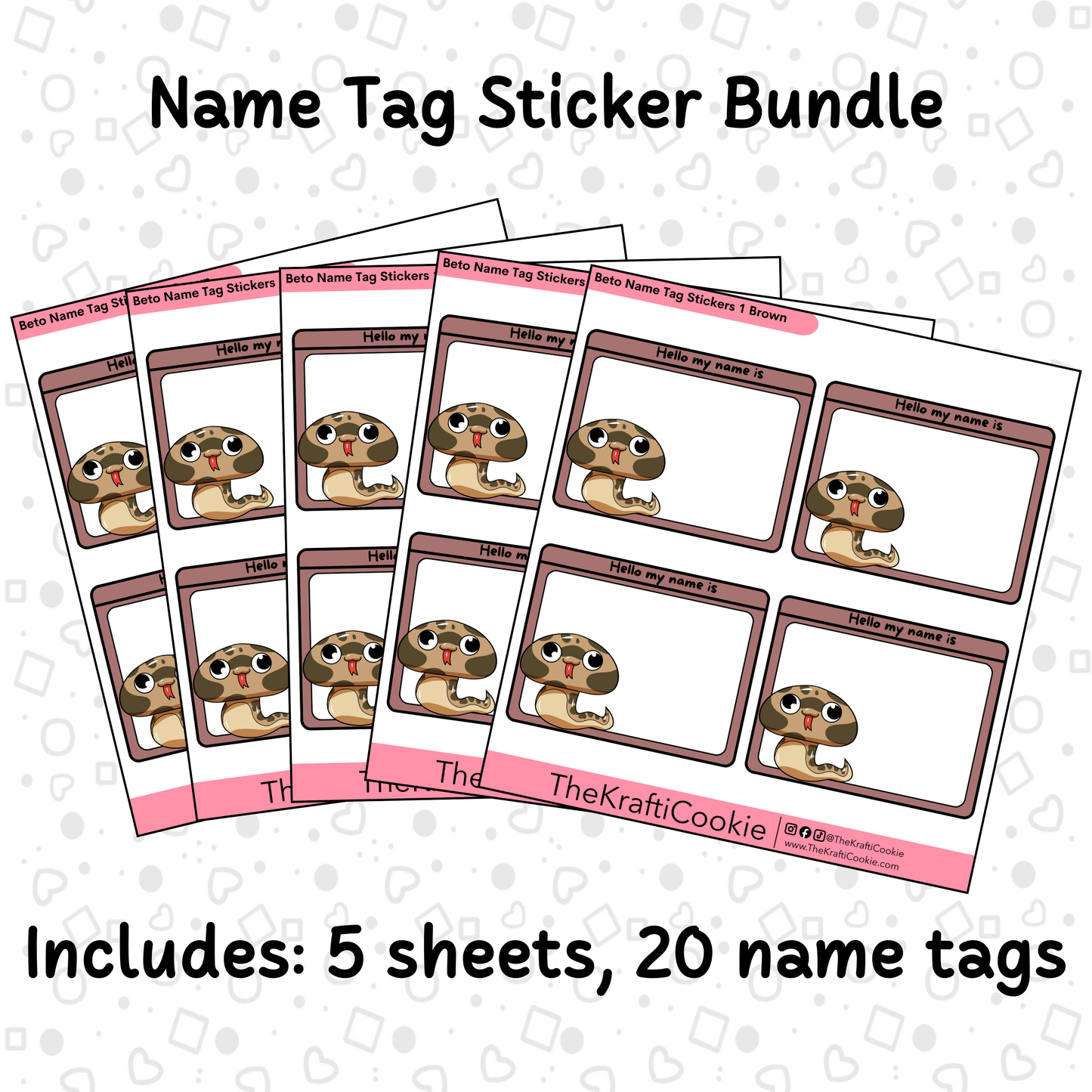 Kawaii Boa Name Tag Stickers 1