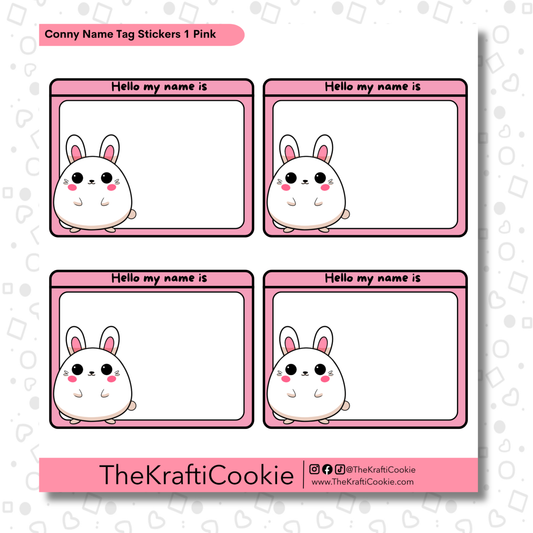 Kawaii Bunny Name Tag Stickers 1