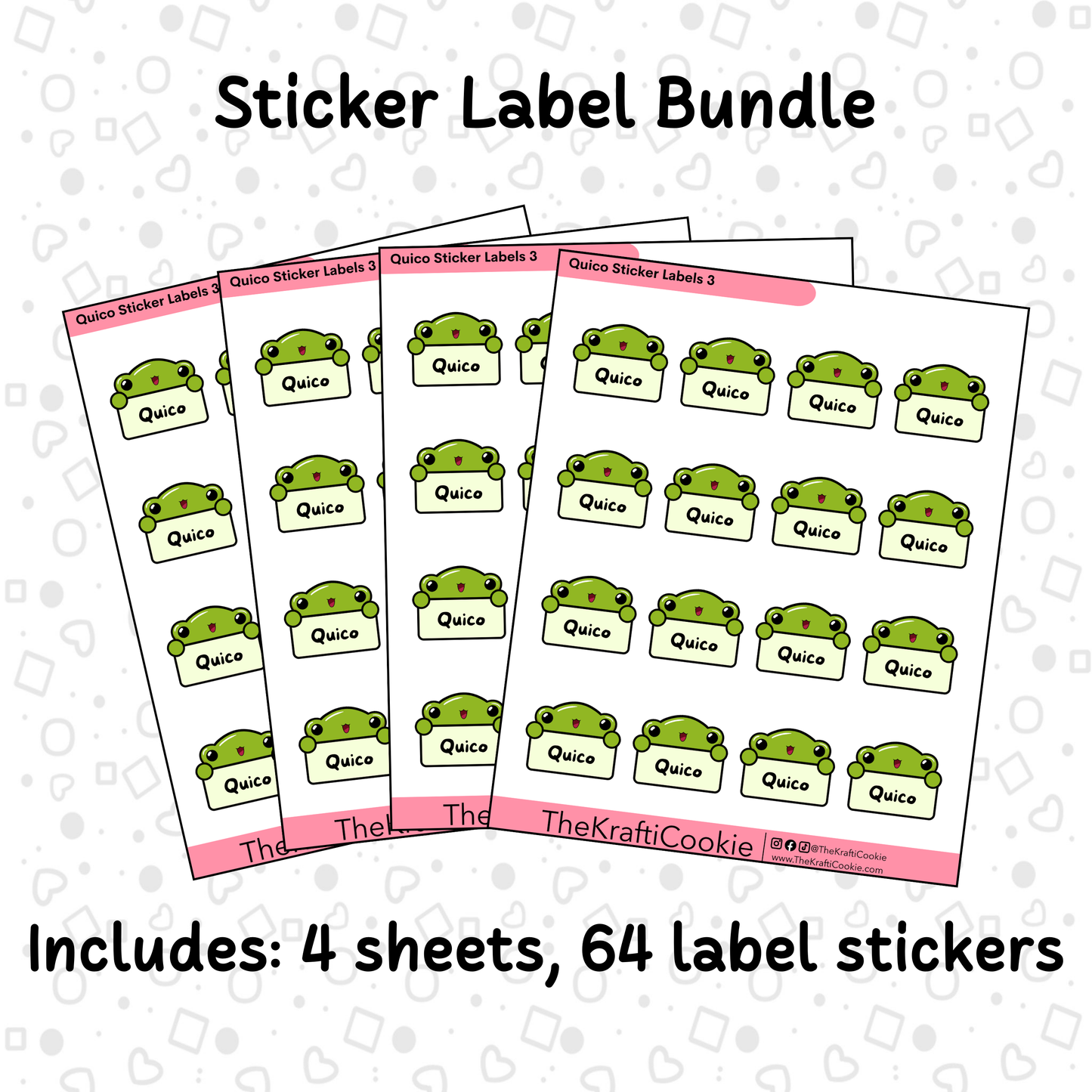 Kawaii Coquí Frog Kid Name Sticker Labels 2