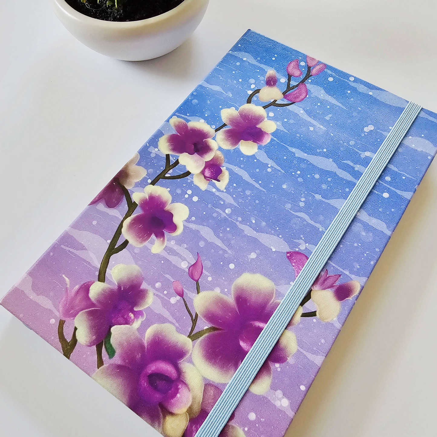 Violet Orchid A5 Leatherette Dot Grid Purple Notebook