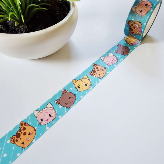 Kawaii Cookie Cat 2cm by 10m Washi Tape