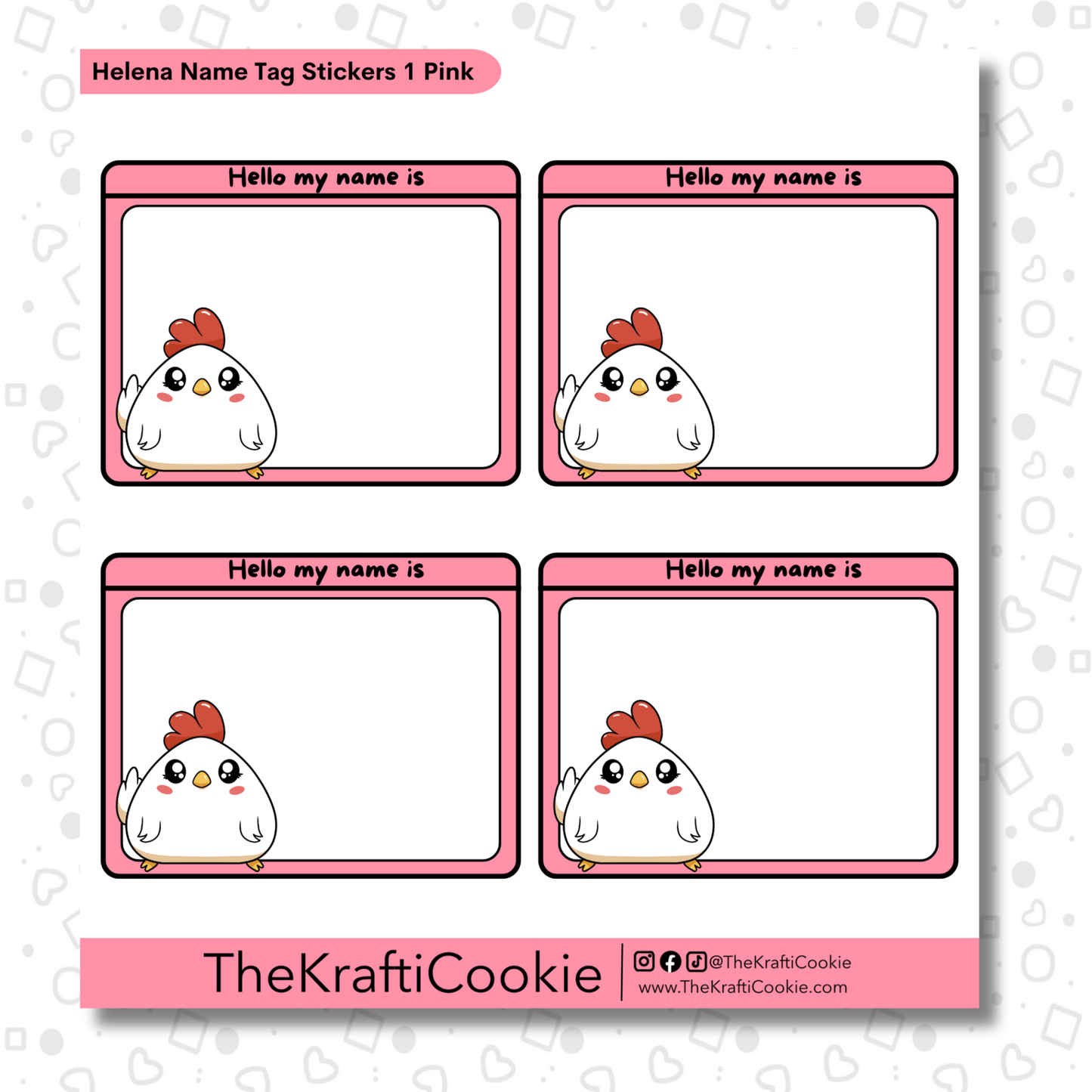 Kawaii Chicken Name Tag Stickers 1