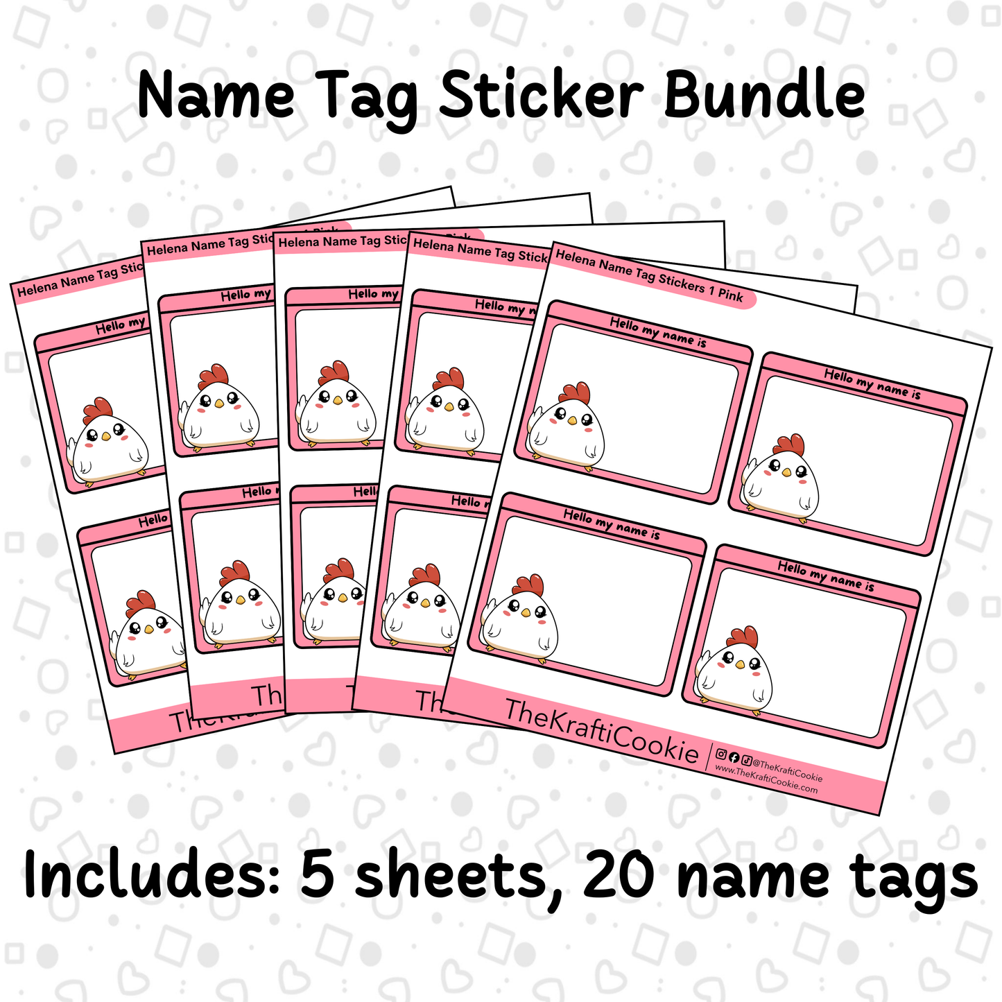 Kawaii Chicken Name Tag Stickers 1