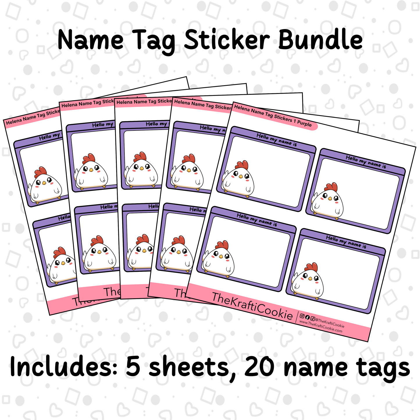 Kawaii Chicken Name Tag Stickers 1