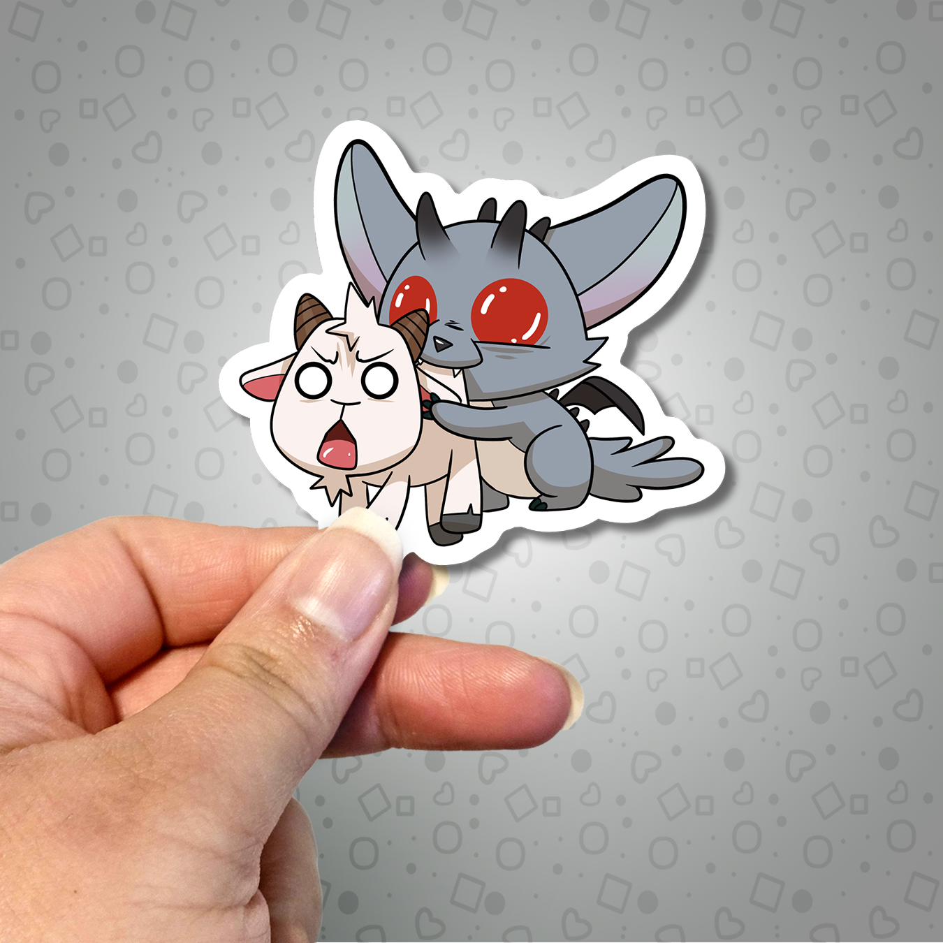 Funny Chupacabra Biting Goat Sticker