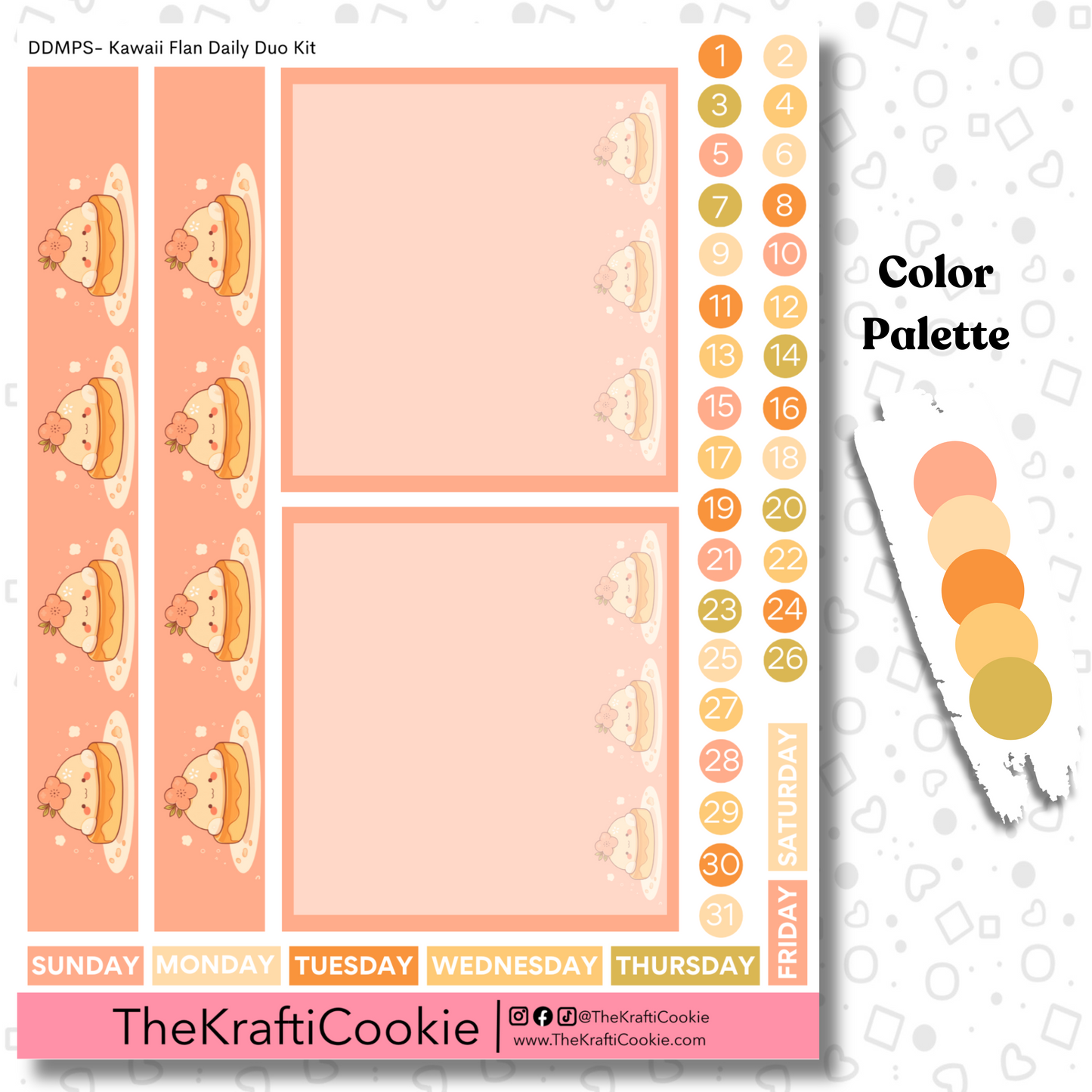 Kawaii Flan Daily Duo 7x9 Planner Kit