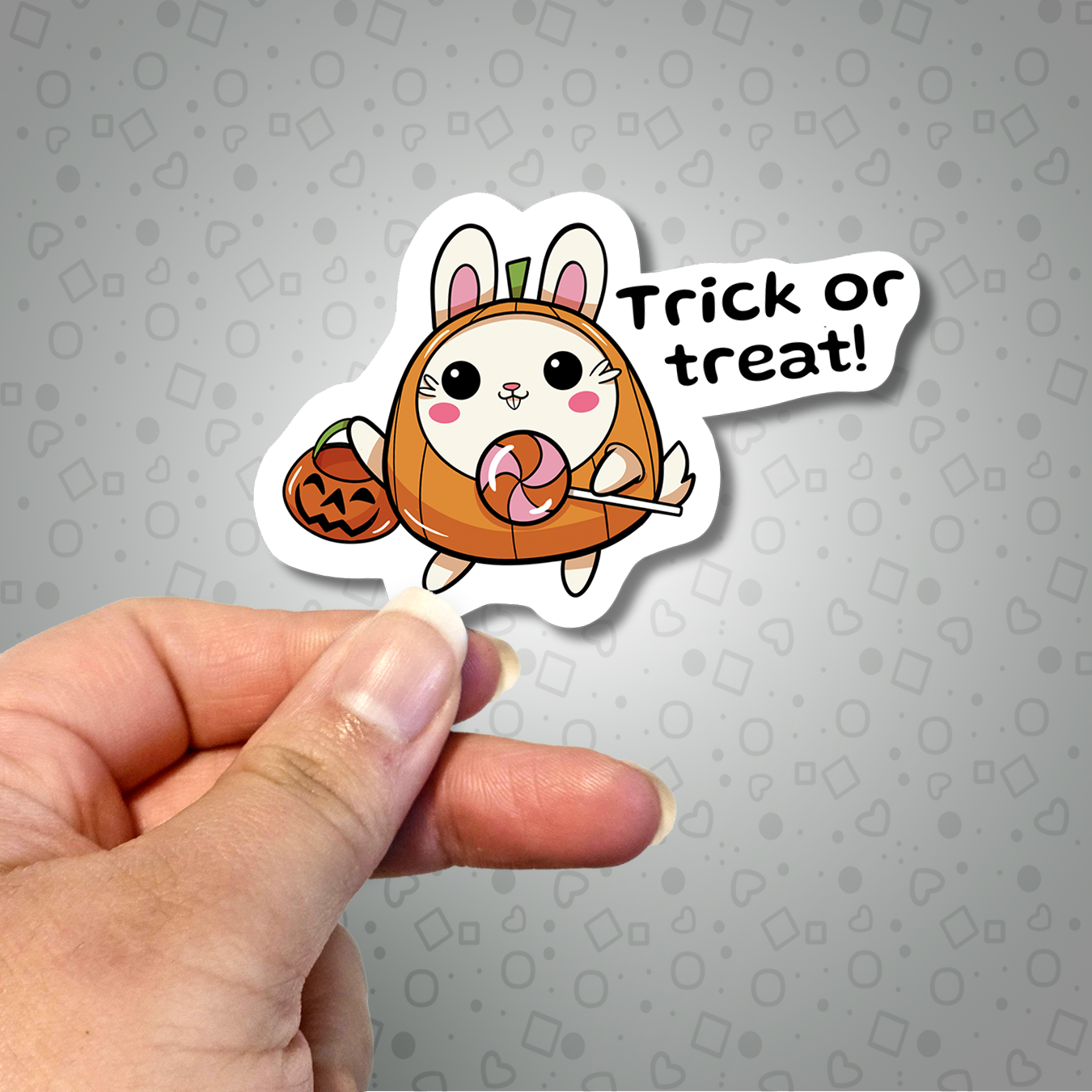 Kawaii Halloween Bunny Trick or treat! Sticker