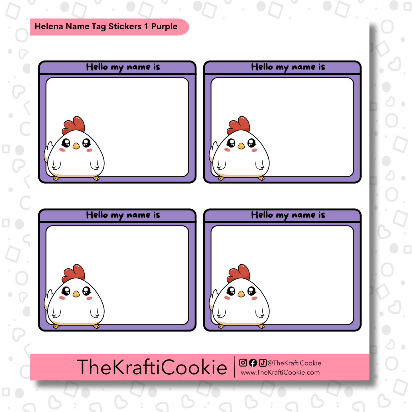 Kawaii Chicken Name Tag Stickers 1