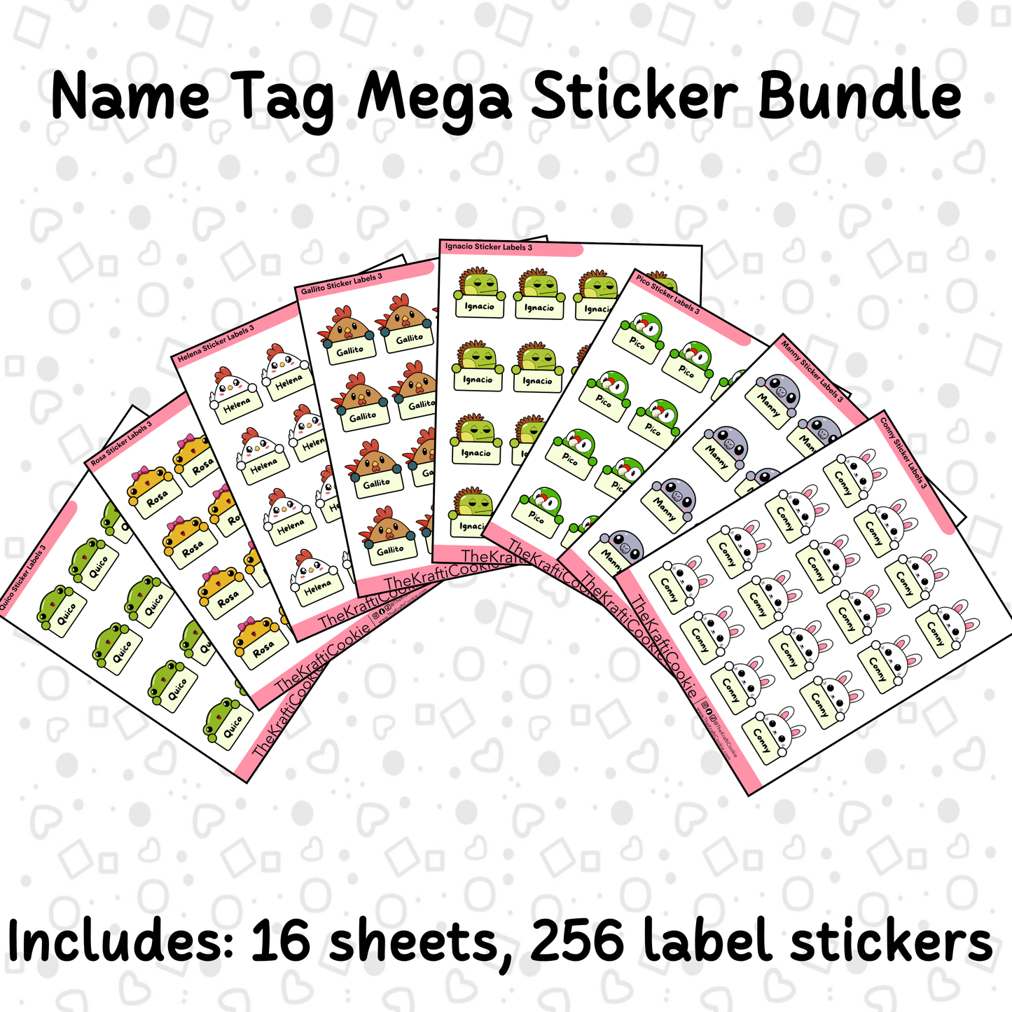 Kawaii Animals Kid Name Labels Mega Sticker Bundle