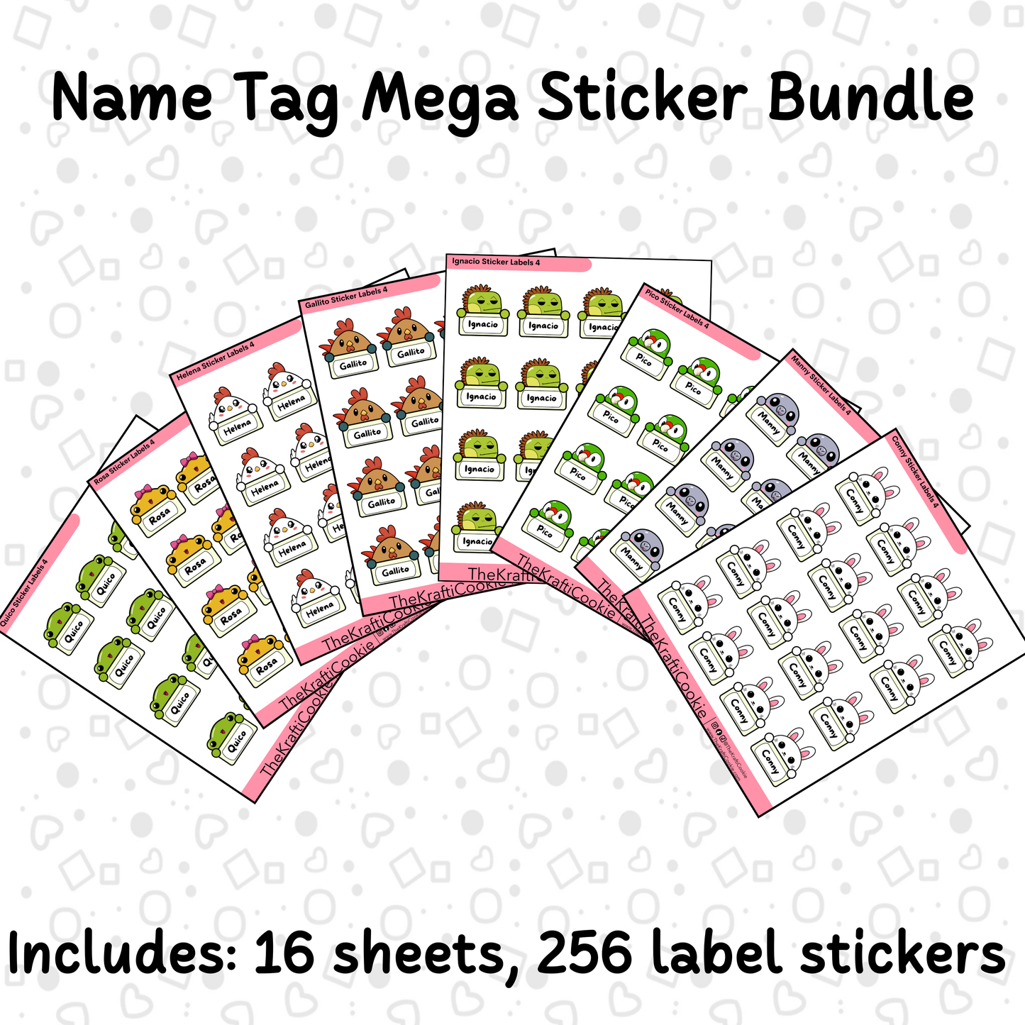 Kawaii Animals Kid Name Labels Mega Sticker Bundle