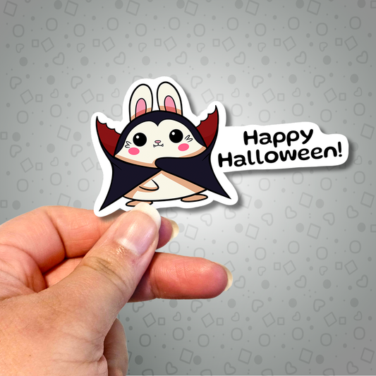 Kawaii Happy Halloween Vampire Bunny Sticker