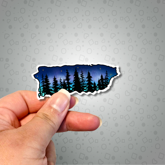 Puerto Rico Blue Night Forest Sticker