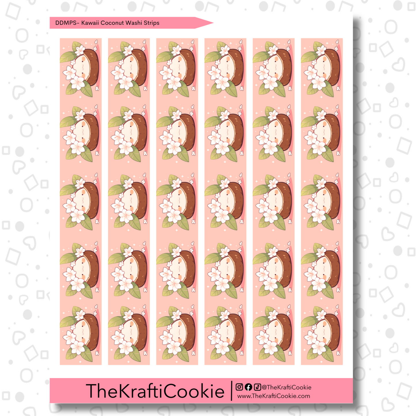 Kawaii Coconut Daily Duo 7x9 Washi Strips