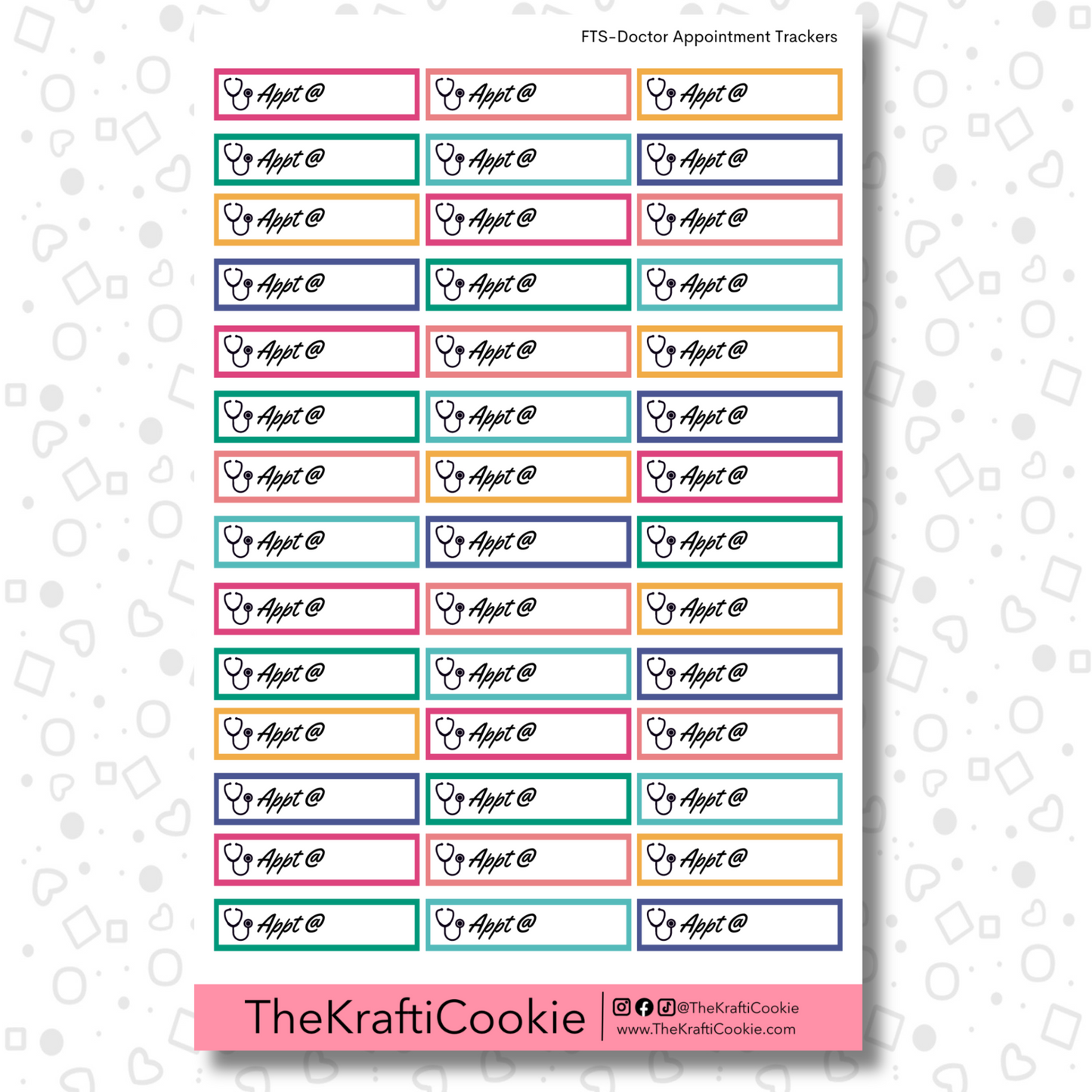 Colorful Doctor Appointment Trackers EC Sticker Sheet