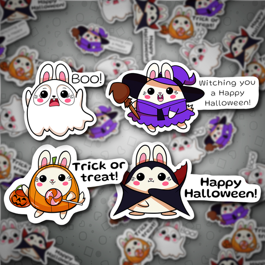 Kawaii Halloween Bunny Sticker Bundle