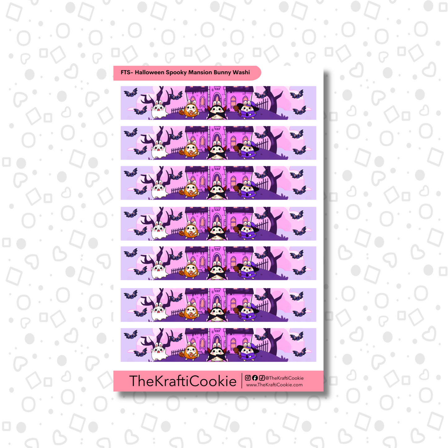 Kawaii Halloween Bunny Decorative Washi Sticker Sheet