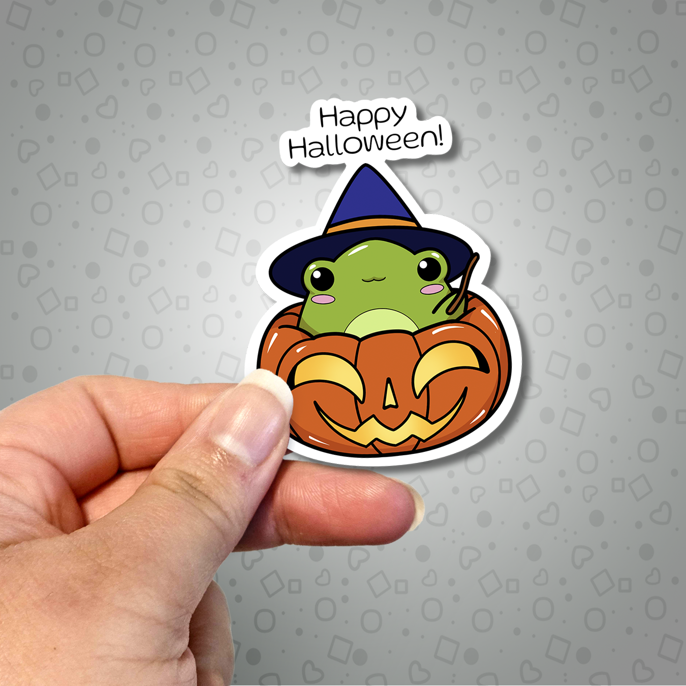 Kawaii Happy Halloween Wizard Coquí Frog Sticker