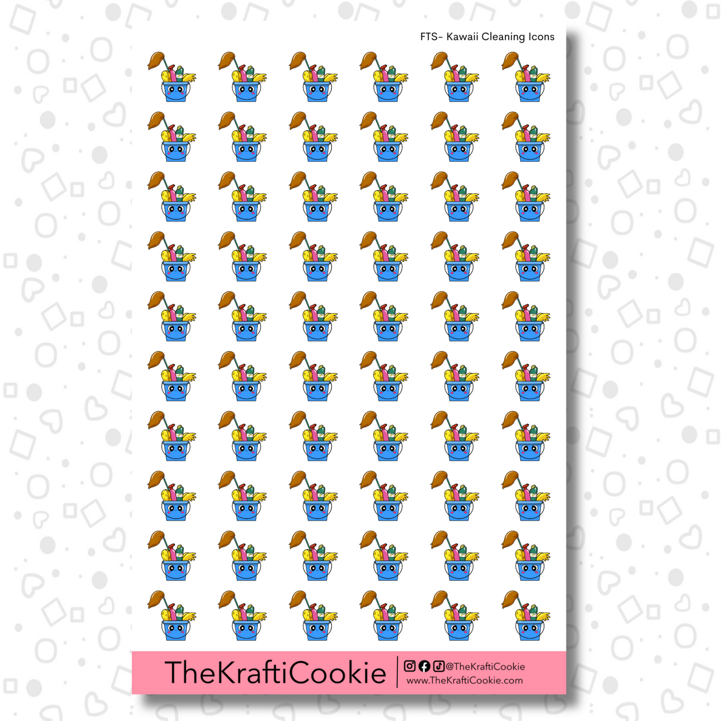 Kawaii Cleaning Icons EC Sticker Sheet