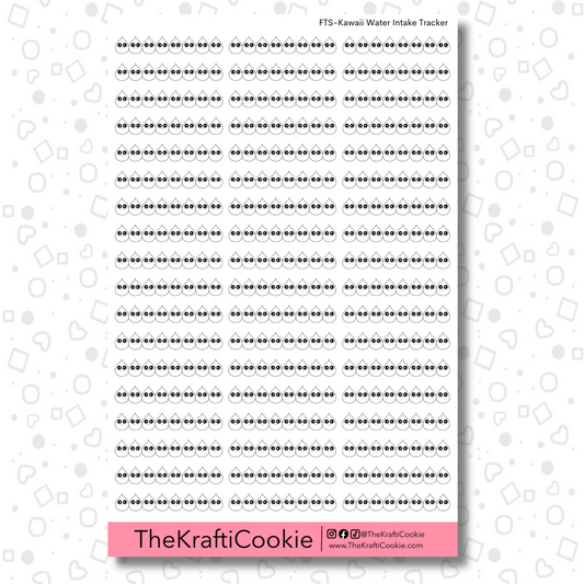 Kawaii Water Intake Trackers EC Sticker Sheet