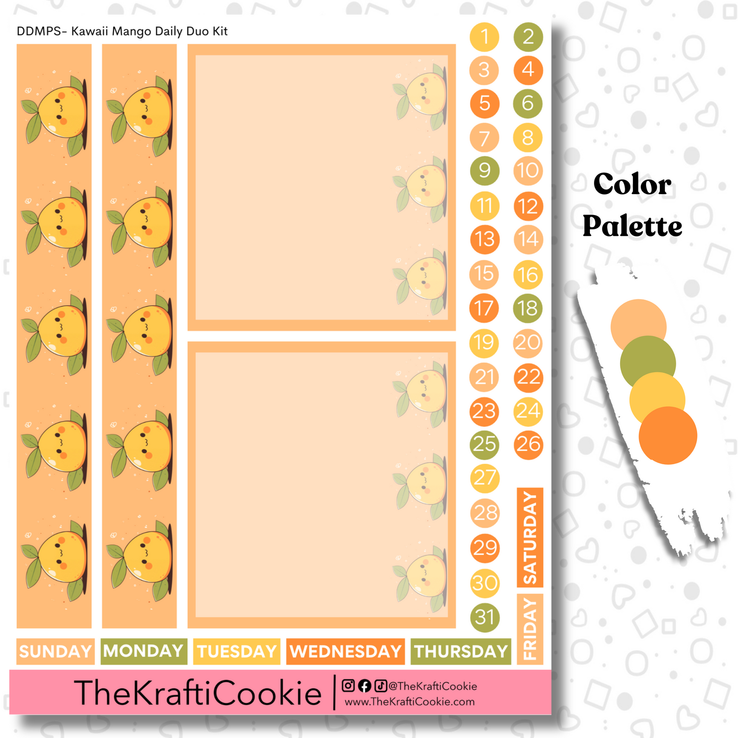 Kawaii Mango Daily Duo 7x9 Planner Kit