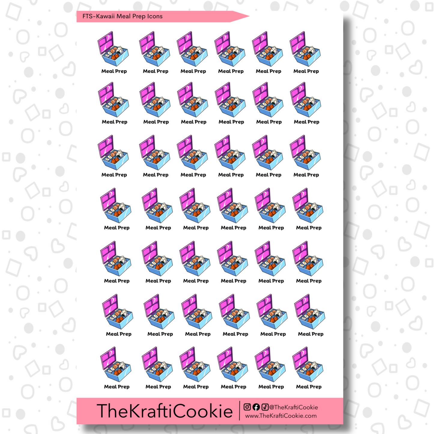 Kawaii Meal Prep Decorative Sticker Icons