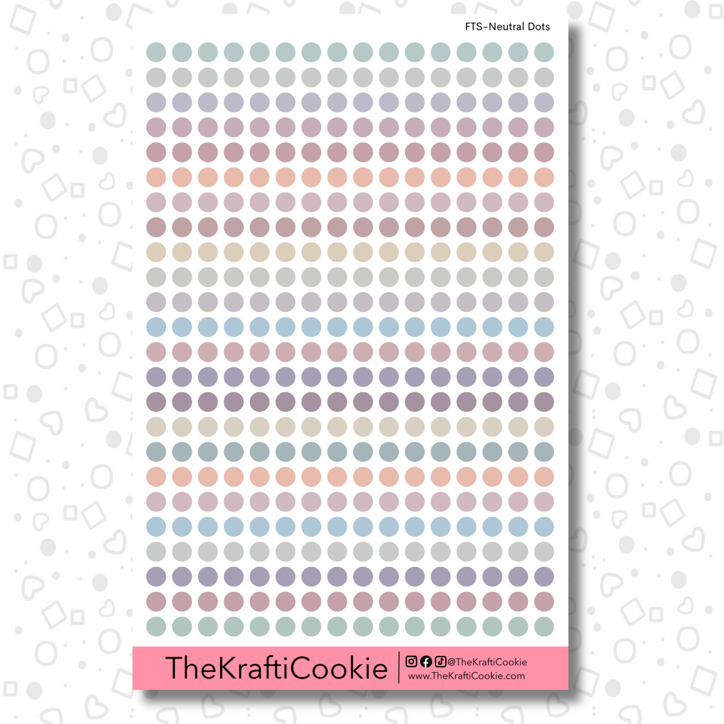 Neutral EC Planner Dots Sticker Sheet