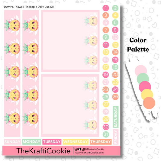 Kawaii Pineapple Daily Duo 7x9 Planner Kit