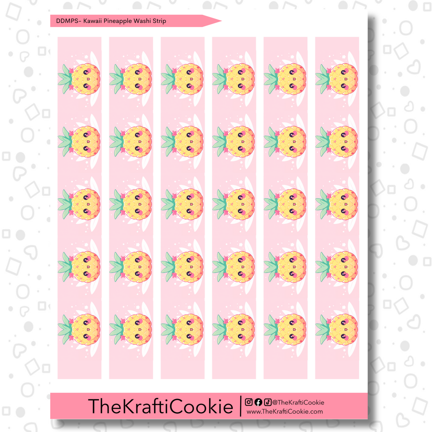 Kawaii Pineapple Daily Duo 7x9 Washi Strips