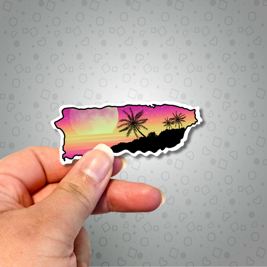 Puerto Rico Pink Tropical Island Sticker