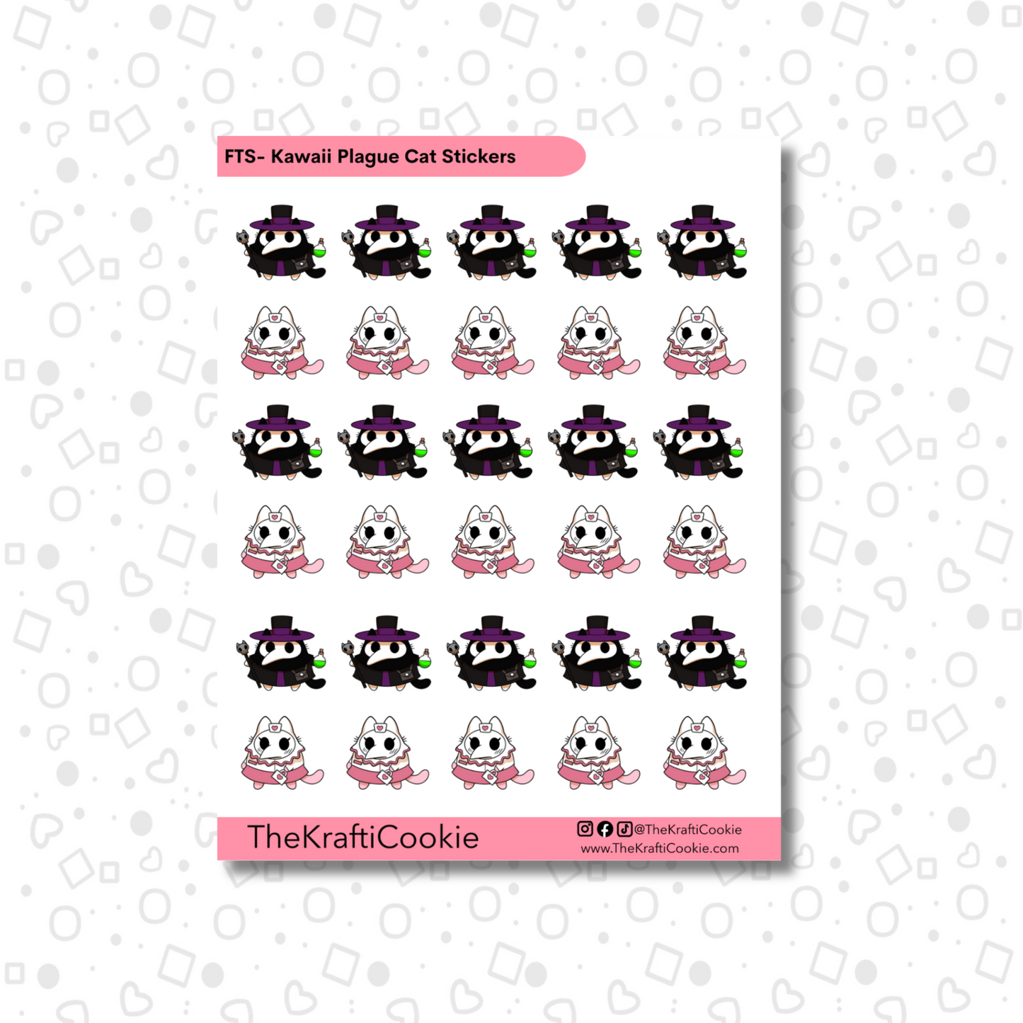 Kawaii Halloween Plague Cat Decorative Sticker Sheet