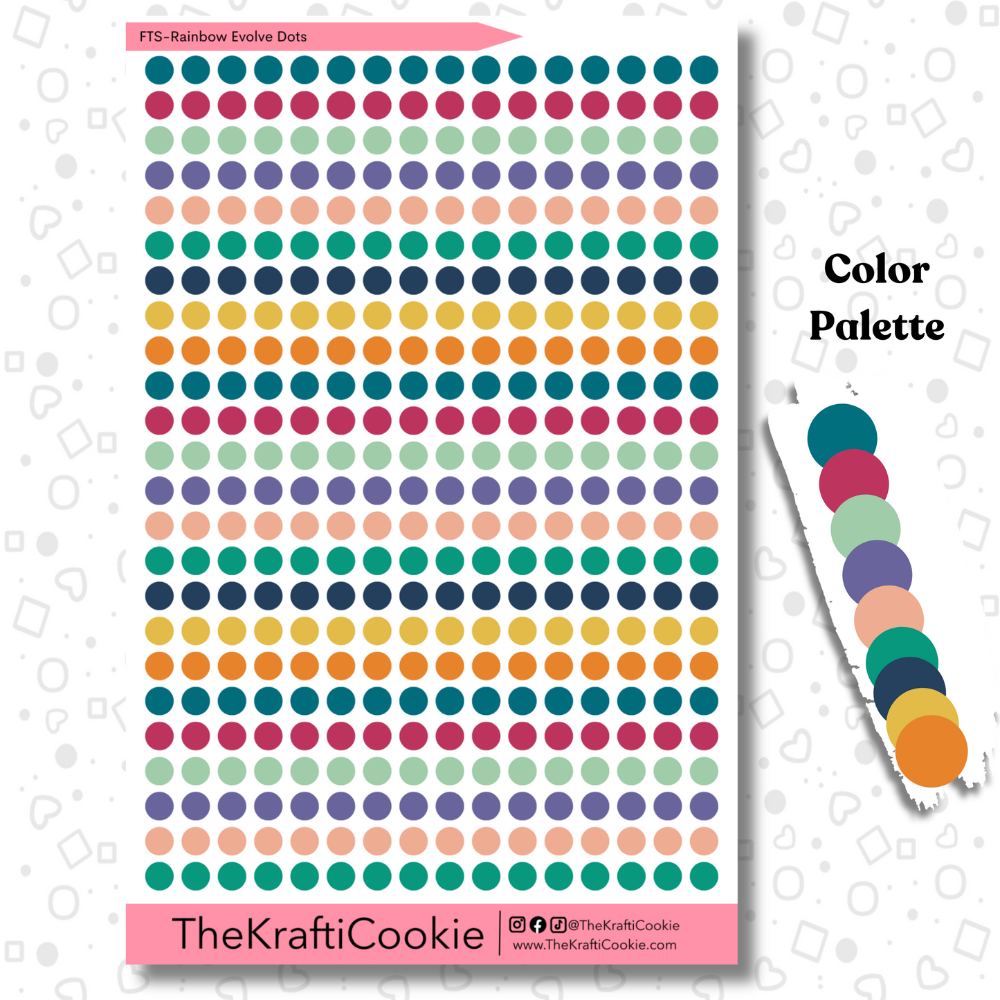 Rainbow Evolve Functional Label Planner Dots